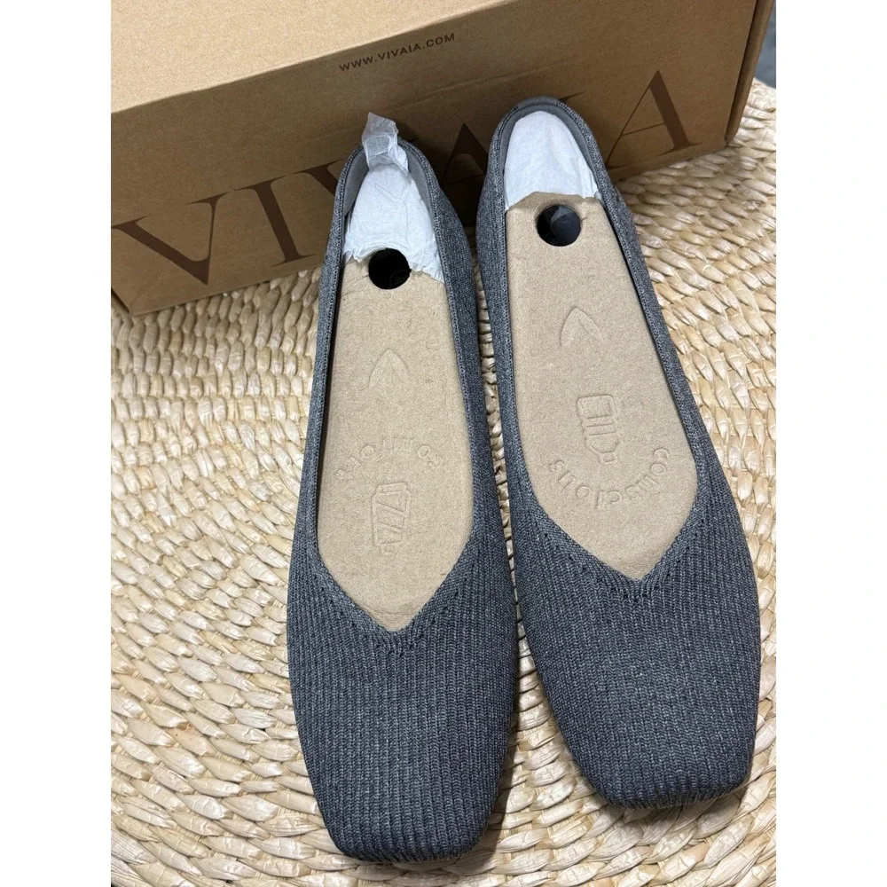 VIVAIA Women's Casual Flats Slip on Washable Ballet‎ Square-Toe Style EU/39 US/8